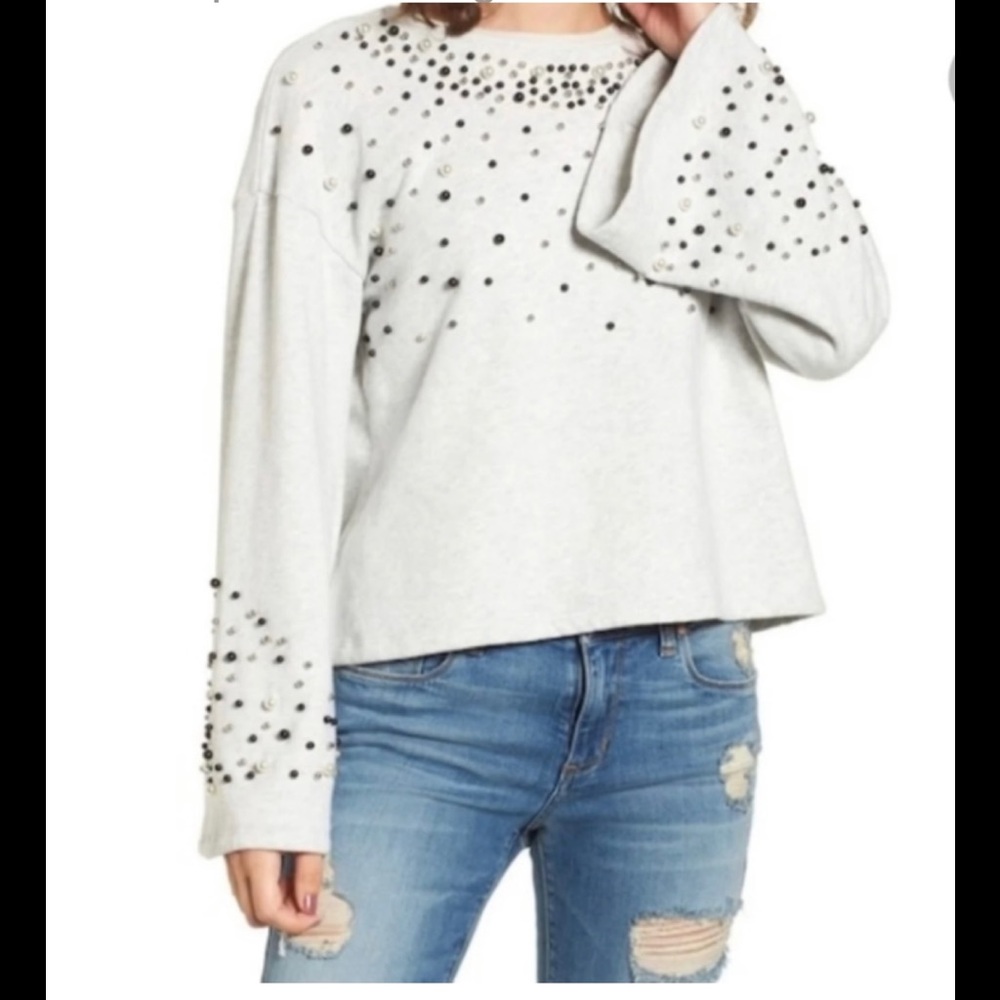 Host Pick!!  BP Embellished Top Gray Nordstrom